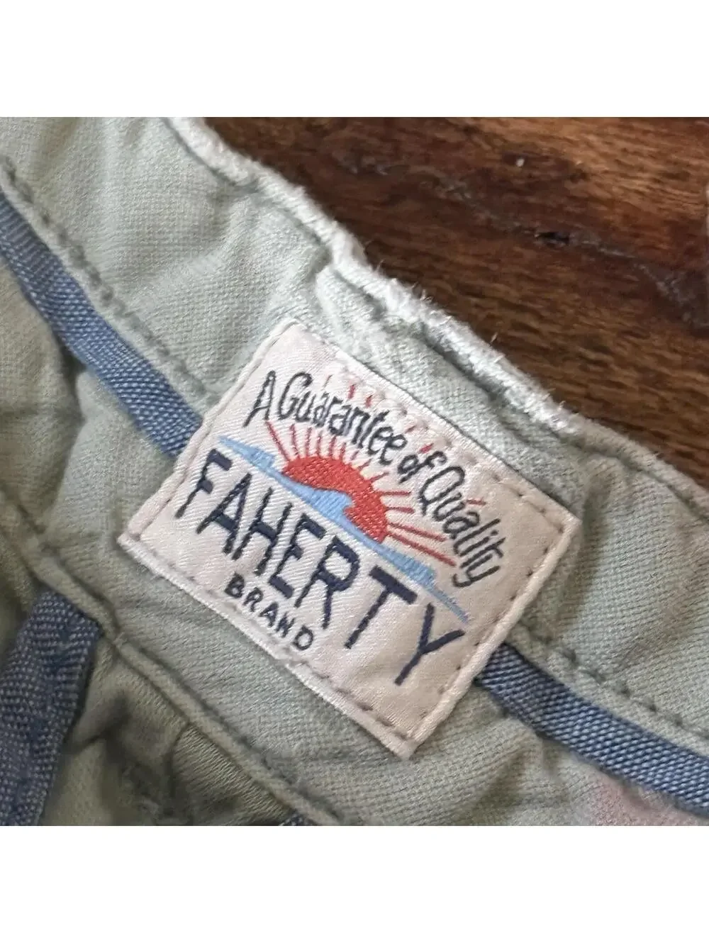Faherty Mint Green Chino Shorts Mens 35 Cotton Stretch Casual Summer
